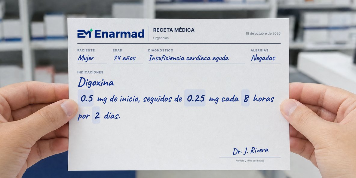 Receta médica de las tarjetas interactivas.